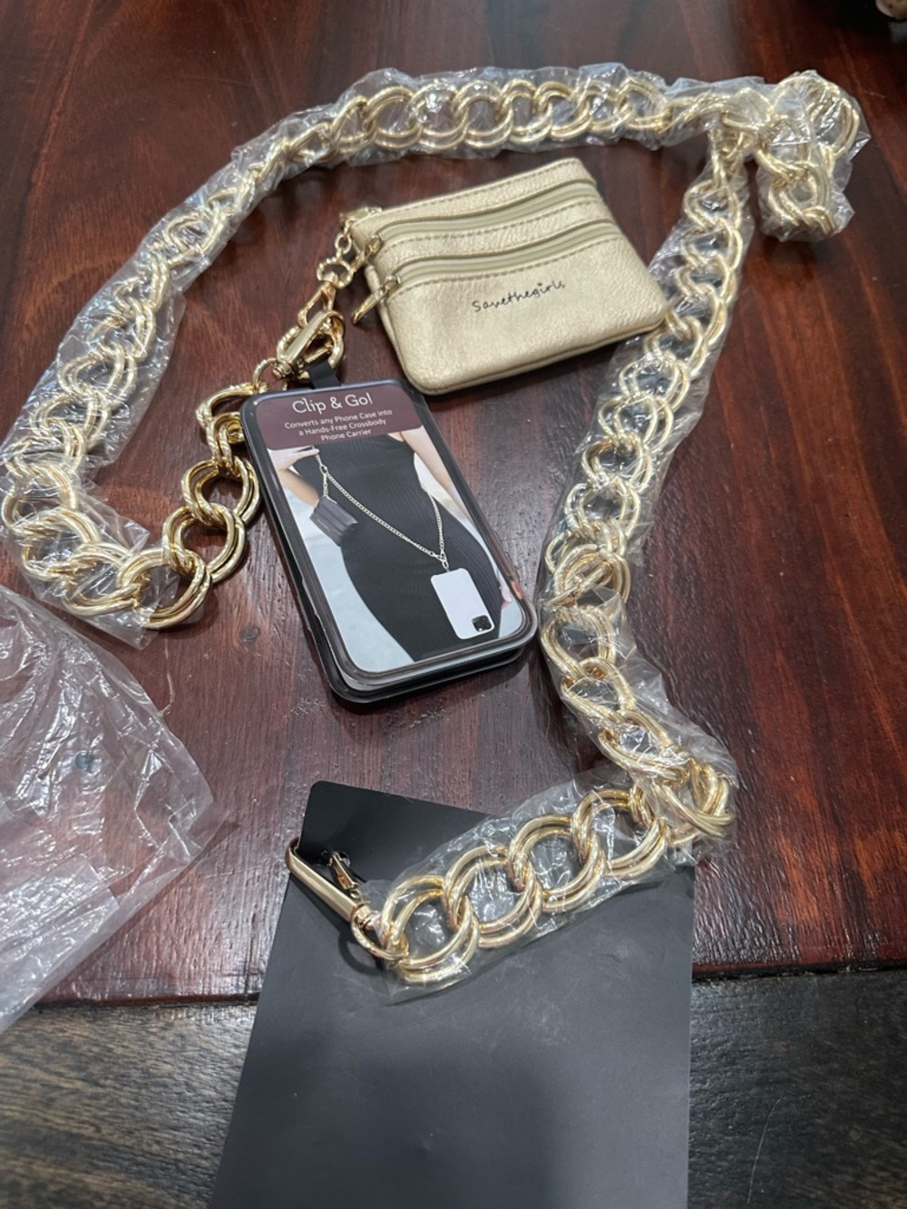 Brand New Clip & Go Chain Purse/Phone Holder BySave the girls clip